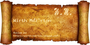 Wirth Márton névjegykártya