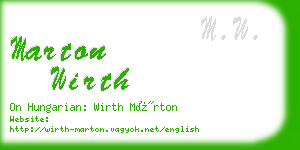 marton wirth business card